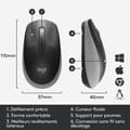 Miniatyrbillede 5 af 6: Logitech M190 Ergonomisk Trådløs Mus - Grå