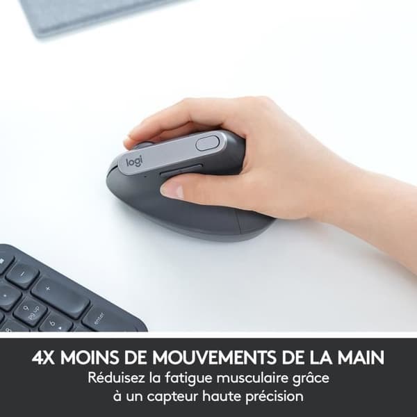 Mus - Trådlös - Logitech - MX Vertical - Grå