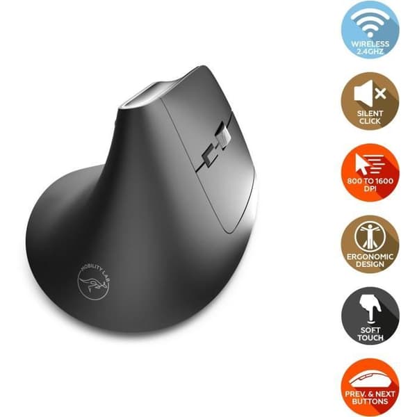 Trådlös ergonomisk mus - MOBILITY LAB - ML313139 - Plug & Play, ingen drivrutin krävs