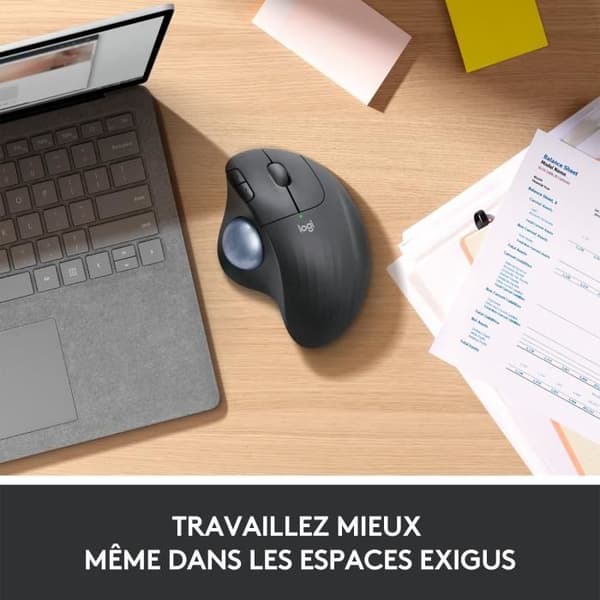 Ergonomisk mus - Trådlös - Logitech - Ergo M575 - Vit