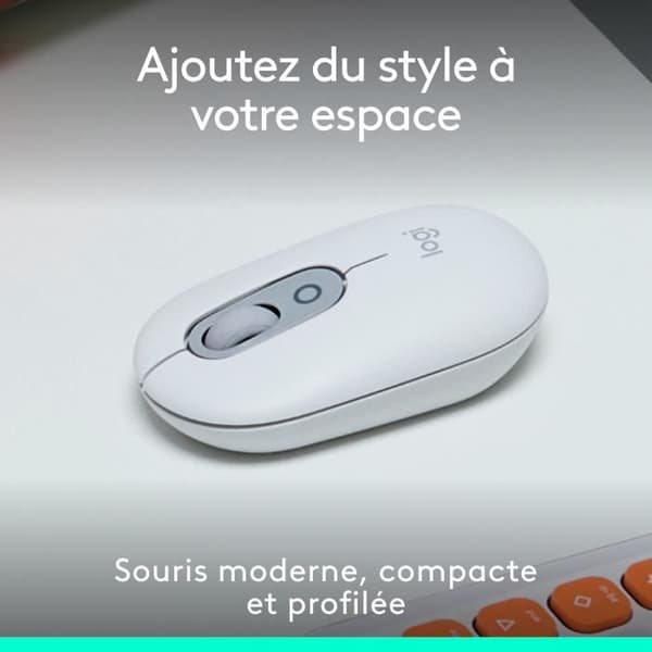 Hiiri - Langaton - Logitech - Pop Mouse - Luonnonvalkoinen