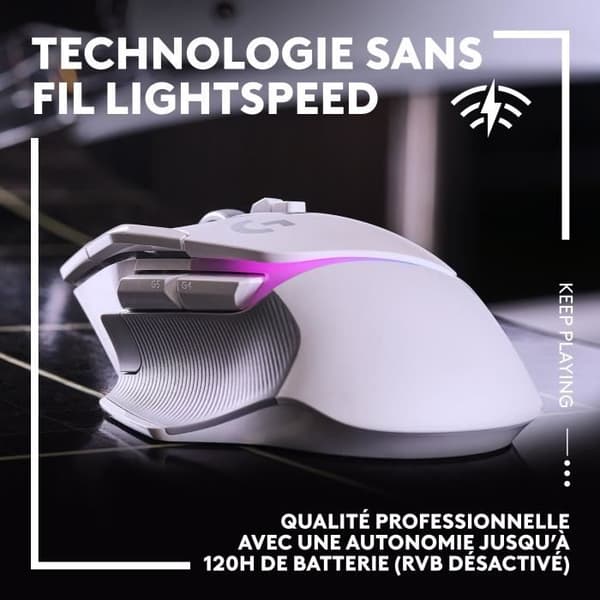 Logitech G502 X Plus Trådlös Gamingmus - Vit