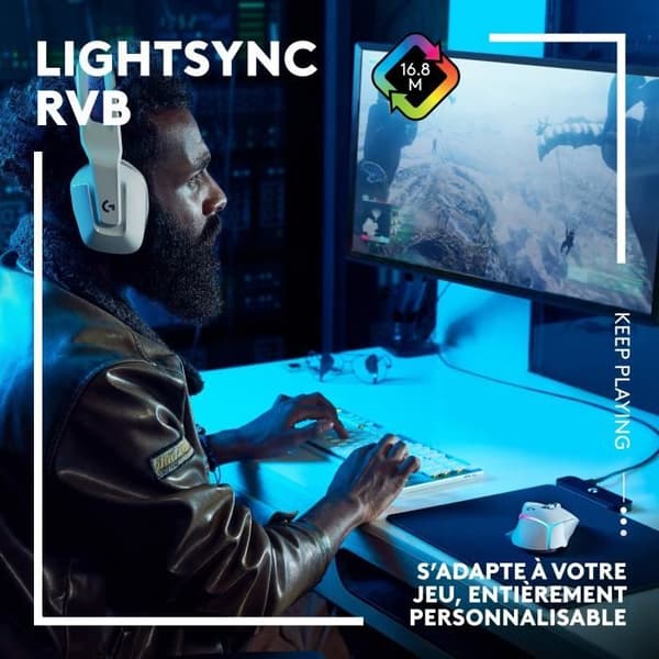 Logitech G502 X Plus Trådlös Gamingmus - Vit