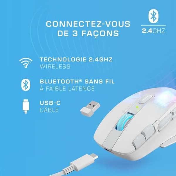 Trådlös spelmus - TURTLE BEACH - Kone XP Air - Med laddningsstation - Vit