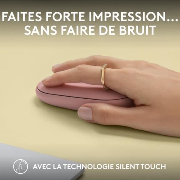 Mus - Trådlös - Logitech - Pebble Mouse 2 M350s - Rosa