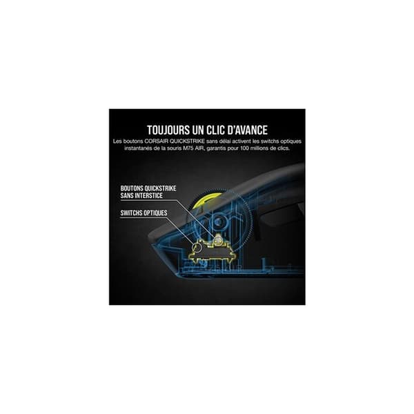 Trådlös spelmus - CORSAIR - M75 Wireless - Ambidextrös, RGB