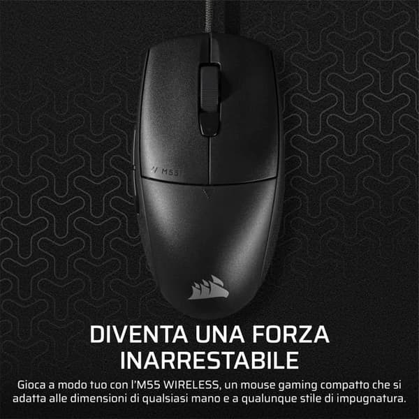 Langallinen pelihiiri - CORSAIR - M55 Langallinen - 16 000 DPI - Ergonominen - RGB-taustavalaistus