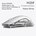 Miniatyrbillede 2 af 2: Trådløs Bluetooth-mus, sensor PAW3395, tri-mode forbindelse, ergonomisk design,HVID