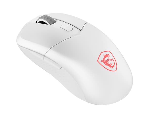 MSI Versa 300 Wireless, högerhand, optisk, RF Wireless + Bluetooth + USB Type-C, 8000 dpi, vit