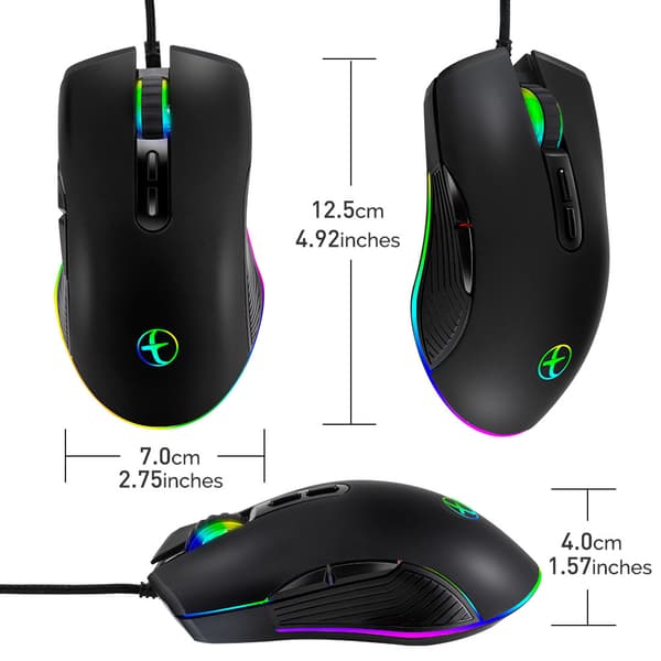 INF RGB Gamingmus med justerbar DPI och ergonomisk design