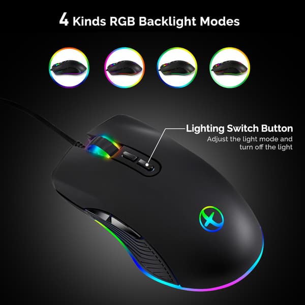 INF RGB Gamingmus med justerbar DPI och ergonomisk design