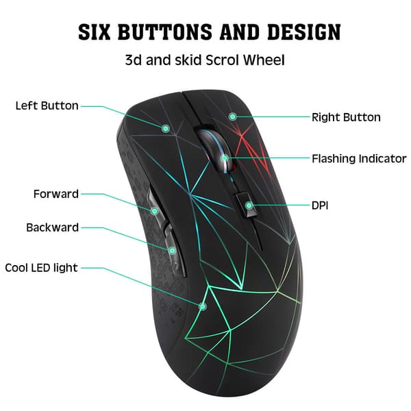 INF Kaksitoiminen Bluetooth-langaton hiiri - Ergonominen muotoilu