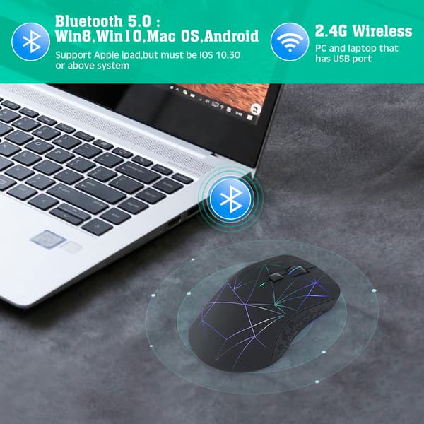 INF Kaksitoiminen Bluetooth-langaton hiiri - Ergonominen muotoilu