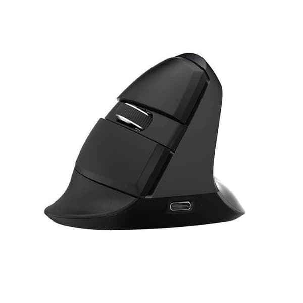 Delux M618Mini BT 2.4G RGB 4000 DPI trådlös vertikal mus (svart)