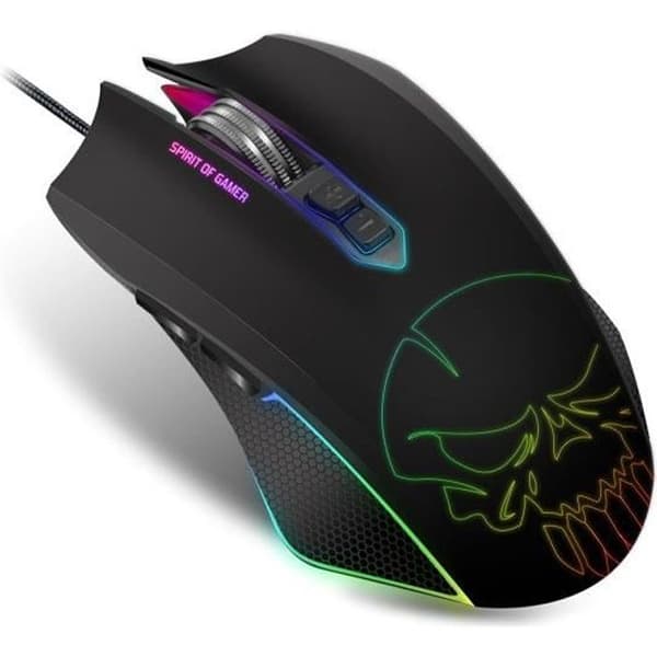 Trådbunden mus - Spirit of Gamer - Elite-M40 Skull - 4000 dpi - 7 programmerbara knappar - RGB Svart