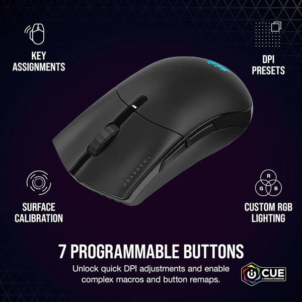 Corsair Sabre RGB Pro Wireless Champion Series – Trådlös Gamingmus – 26 K DPI – Optical – RGB