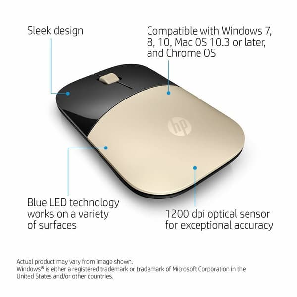 Trådlös Mus HP X7Q43AA Gyllene 1200 DPI