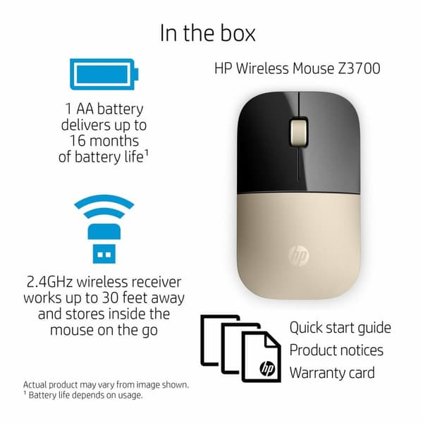 Trådlös Mus HP X7Q43AA Gyllene 1200 DPI