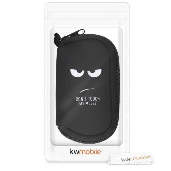 kwmobile Skyddsfodral för Apple Magic Mouse 1/2 - Musskyddsväska i neopren vit-svart