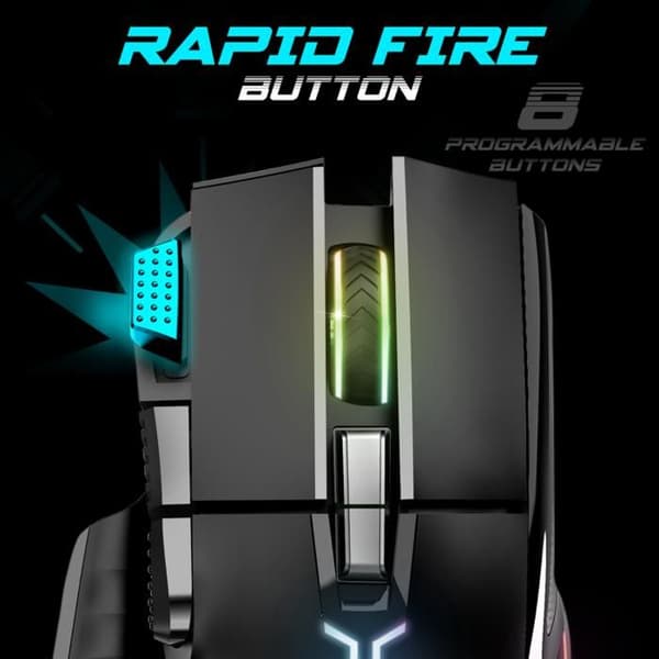 Mus - PRO-M5 - RGB - 12.800 DPI - 8 programmerbara knappar - Trådbunden