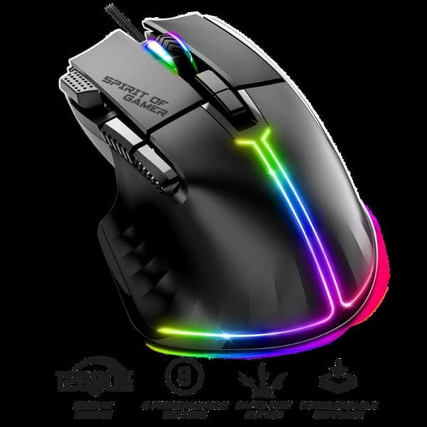 Mus - PRO-M5 - RGB - 12.800 DPI - 8 programmerbara knappar - Trådbunden