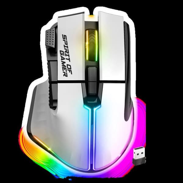 SPIRIT OF GAMER - TRÅDLÖS RGB GAMING MUS PRO-M5 ARTIC