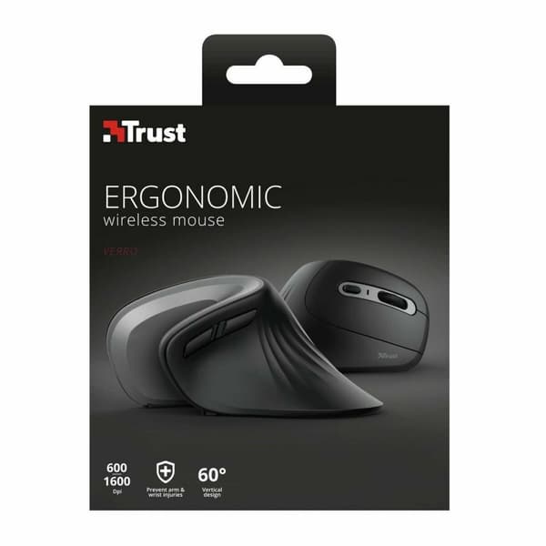 Trådløs mus Trust Verro Sort Monochrome 1600 dpi