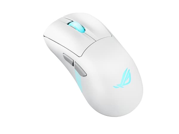 ASUS ROG Keris II Origin WHT, högerhänt, optisk, trådlös RF + Bluetooth + USB typ A, 42000 dpi, vit