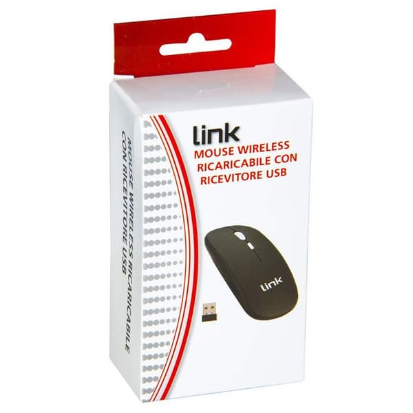 LINK LKMOS34 Mus Trådlös Optisk Svart med Uppladdningsbart Batteri 1600 DPI