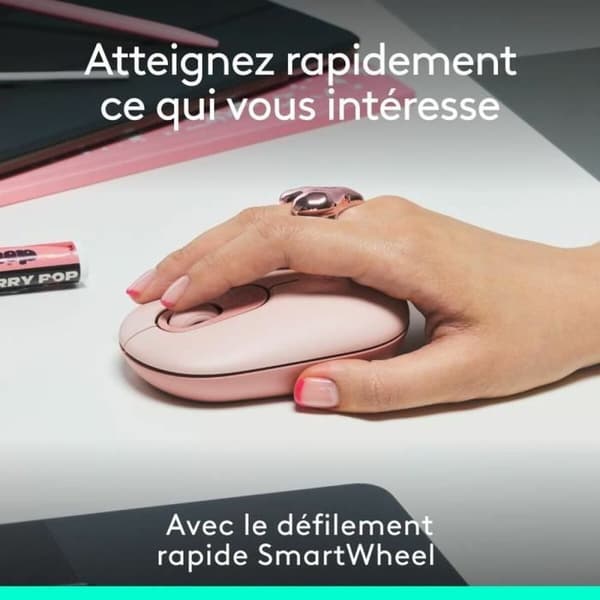 Trådløs Bluetooth mus Logitech Pop Pink