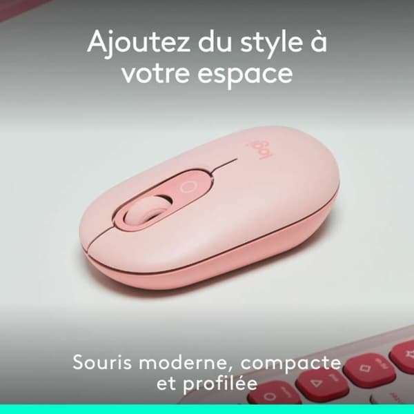 Trådløs Bluetooth mus Logitech Pop Pink