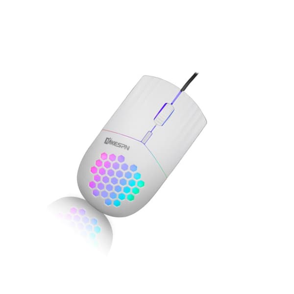 INF Ergonomisk optisk mus med TYPE-C och RGB-belysning för dator, laptop och surfplatta Vit