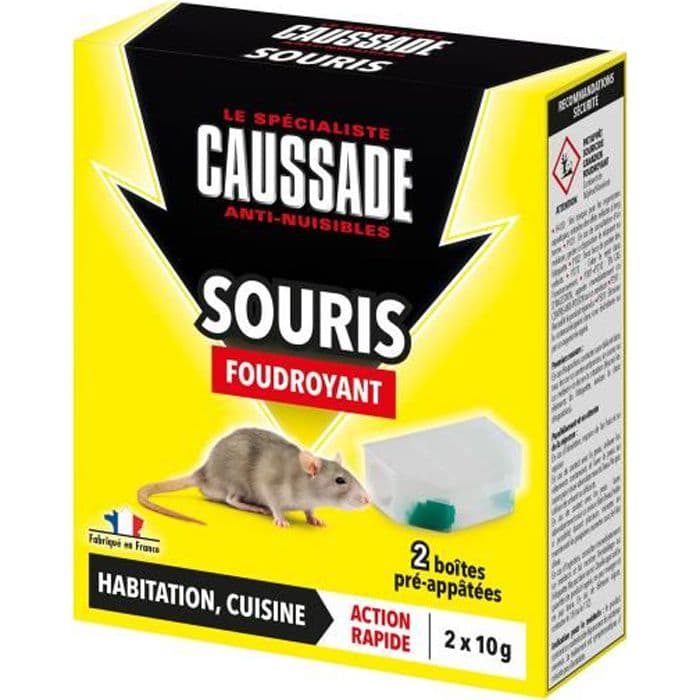 CAUSSADE 2 før-agnbokse lyn - Til mus - 20 g