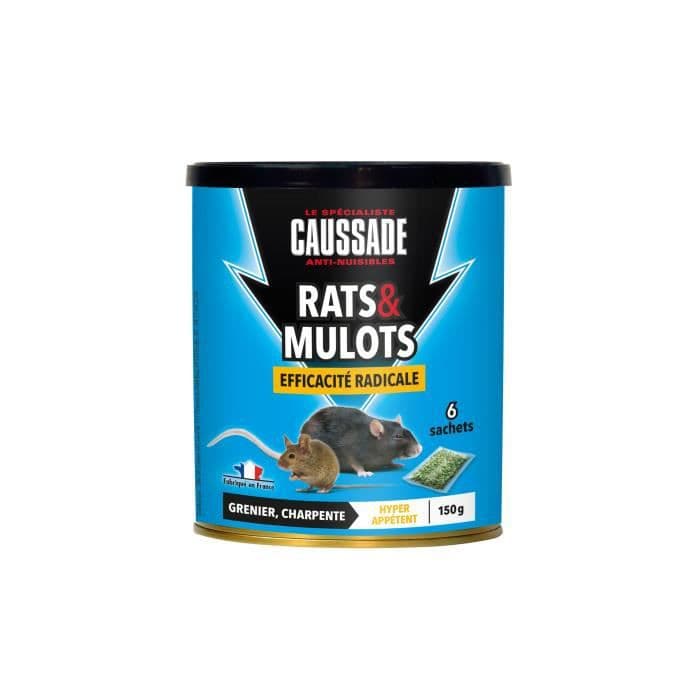 CAUSSADE Boks 6 klar til brug kornsækker - Til rotter & markmus - 150 g