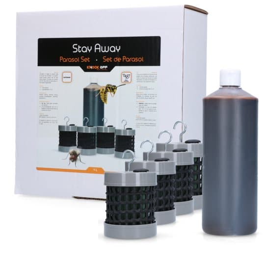 Knock Off Stay Away parasolsæt – Støt effektivt at fjerne fluer og hvepse fra din terrasse!