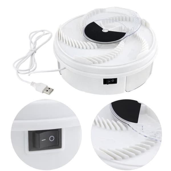 Automatisk spinning mute Elektrisk flugfälla enhet med fångstmat USB-kabel-CY Jes13173