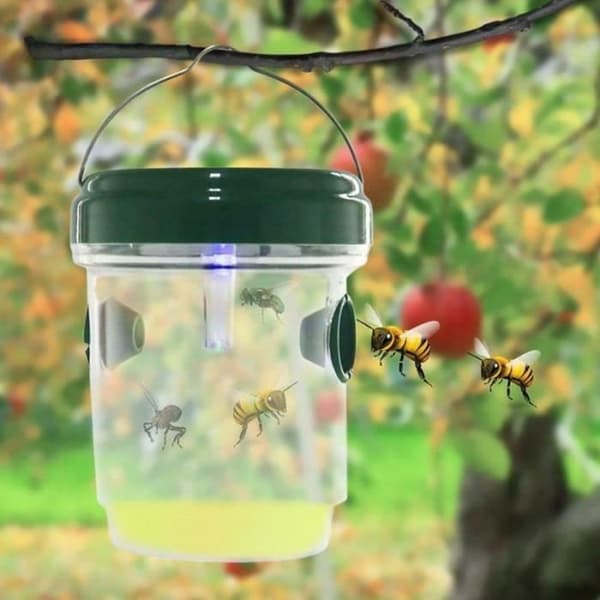 LED Solar Insektsfångare Verktyg Trädgårdsskötsel Flugdödare Skadedjursinsektsfälla Drosophila Fruktfluggeting Ej giftigt insektsmedel