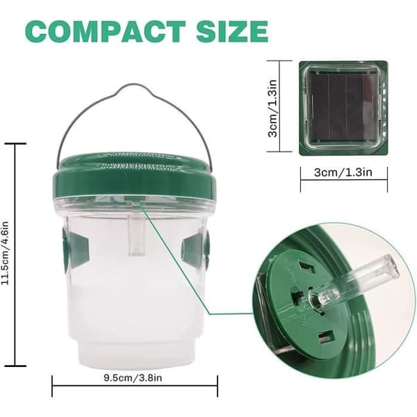 2 stycken flugfälla Getingfälla Insektsfälla LED Solenergi Insektsbekämpning Fruktfluga Bee Trap Room[87]