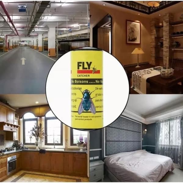 Baiou® 4 attraktiva flugband Rullar flugfångare fångar flygande flugor, myggor och insekter