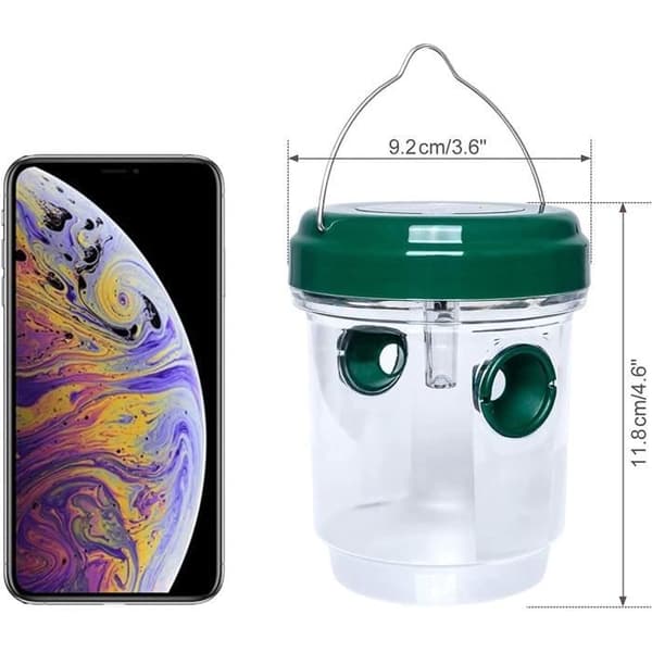 2-pack utomhus getingfällor, soldriven getingdödare med UV LED-ljus Återanvändbara insektsfällor Attr[362]