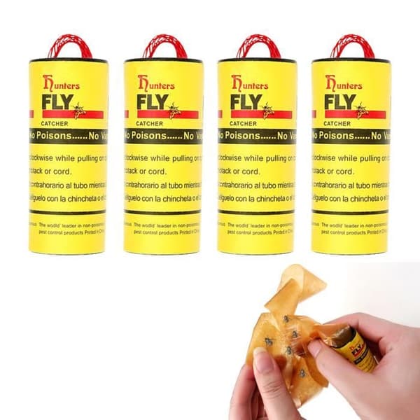 Skadedjursfälla, kraftfull flugfälla, 4 rullar, sticky board, flugfälla, mördare, limstift - 4 rullar[A58]