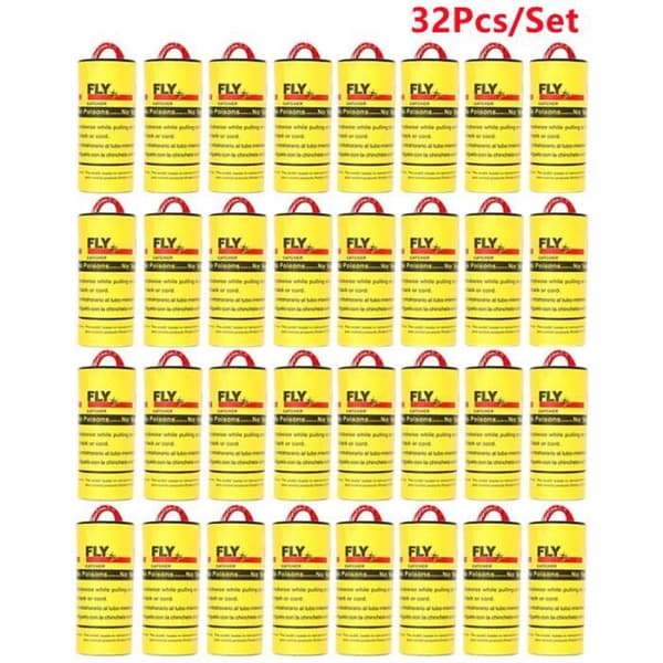 Skadedjursfälla, rullar klibbigt flugpapper Hemrumsfluglim Eliminera flugor Insektsbugglim - 32ST[E5606]