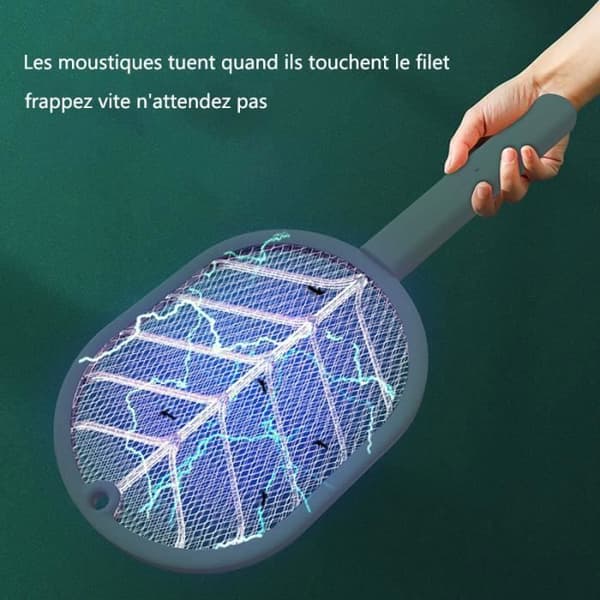 Mosquito Killer Lamp 2 i 1 USB uppladdningsbar Mosquito Swatter Mosquito Killer-Vit