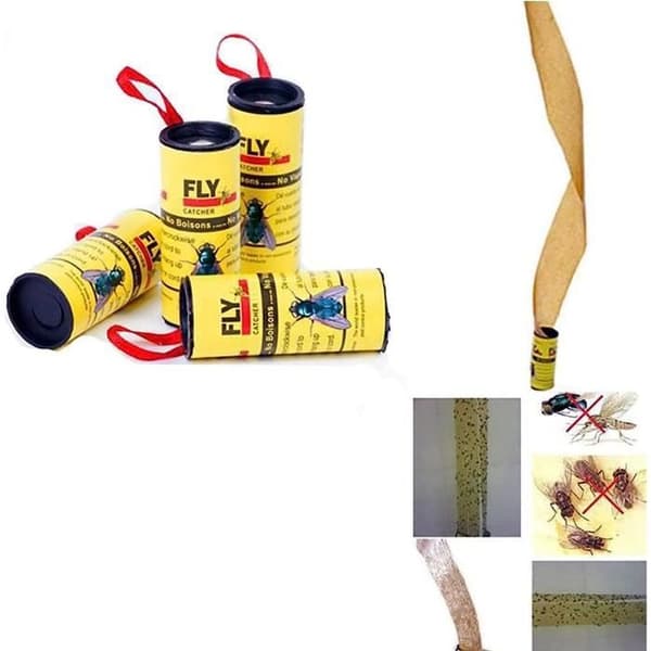 Flugfälla Papper Flugfångare Strips, 8st Frukt Flugfångare Bugs Sticky Stripes, Effektiv Flugband Rullfälla för H[H325]