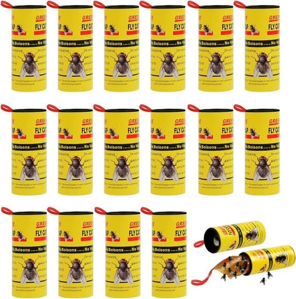Flugdödare, flugfälla, självhäftande flugdödare, flugdödare inomhus, flugdödarepapper, flugfälla tejp, fångstrulle[P435]
