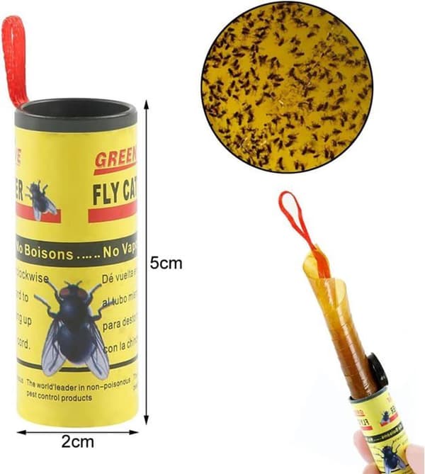 Flugdödare, flugfälla, självhäftande flugdödare, flugdödare inomhus, flugdödarepapper, flugfälla tejp, flugfångarrulle[J391]