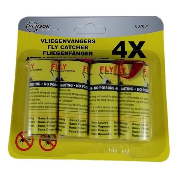 4 rullar flugdödarpapper självhäftande flygande insektsfångare