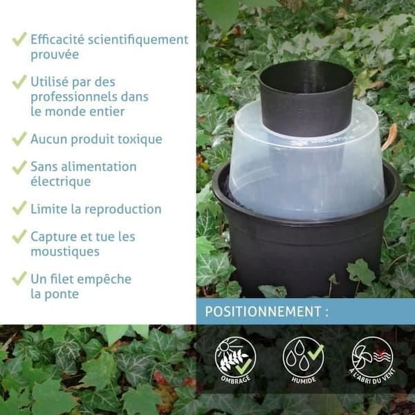 Utomhusfälla - BIOGENTS - BG-GAT2 - Anti Utomhusmygg - Begränsar Myggreproduktionen - utan Elektricitet