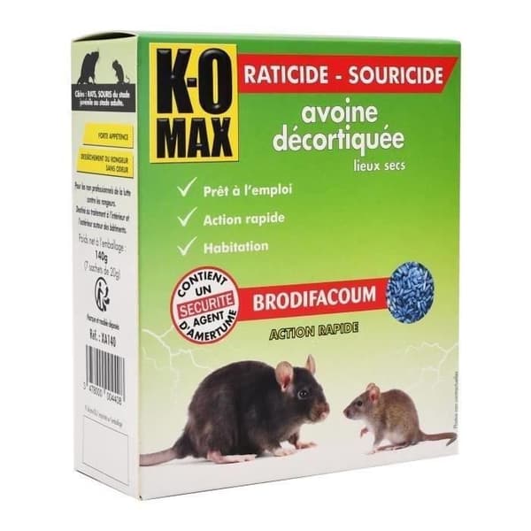 KOMAX Raticide och Mouse Killer - Havre - 140 g