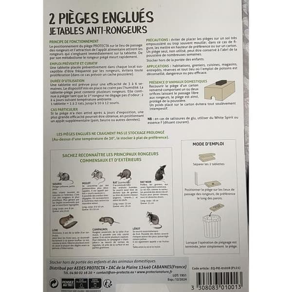 Mini-klebmuskfälla för engångsbruk - 2-pack